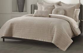 J Queen New York 193842148747 J. Brilliance Quilted Coverlet And Shams 3pc Set Pebble