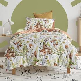 9010978 Jack & Ava And Quilt Cover Set Furry Buddies - Double
