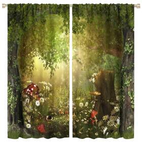 Janjcurt 351942244401 Dream Forest Curtains Beautiful And Charming Fairy Tale Lush Land Mush