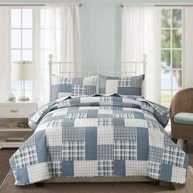 Jarson 190373198517 Plaid Quilt Set Full/queen - Lightweight Soft Summer Bedding Reversible