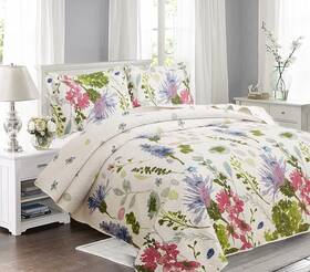 Jarson 190373198555 Floral Quilts Set King Size 3pcs Lightweight Summer Bedspreads Country Purp