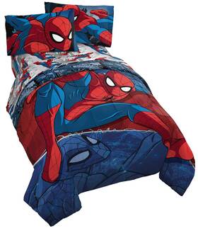 Jay Franco 032281406226 Marvel Spiderman Burst 5 Piece Full Bed Set - Includes Reversible