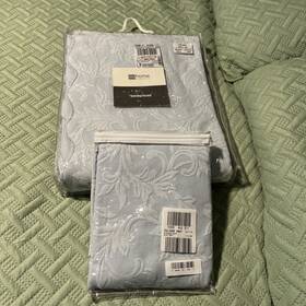 722-4391 Jc Penney Vintage Matelasse Twin Bedspread And Standard Sham Blue Haze New In Pkg