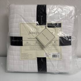 Jennifer Adams 818784027768 Codora Eternal Collection 3pc Quilted Blanket/sham Set White New