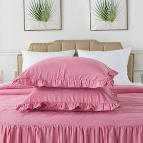 Jml 768659714494 Pleated Ruffle Skirt Bedspread With A Rug