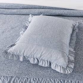 Jml 768692708399 4 Piece Knit Ruffled Style Bed Skirt Coverlets Bedspreads Blue Queen