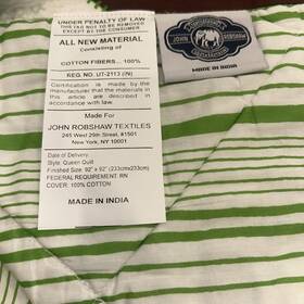 John Robshaw 810055773732 Textiles Inch Clover Queen Quilt 100% Cotton