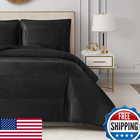 B0czy3twtb Juicy Couture Glam Night Black Stripe King Size Duvet Cover Bedding Set