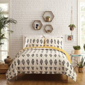 54666347 Jungalow By Justina Blakeney 3pc King Prosperity Quilt And Sham Set Black/white -