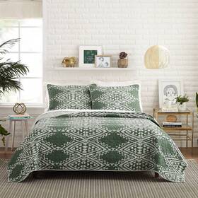 81622254 Jungalow By Justina Blakeney King 3pc Aisha Quilt Set Green -