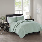 K5ds13-0076 Home Collection Modern Textured Embossed Medallion Seafoam Luxury Coverlet Set