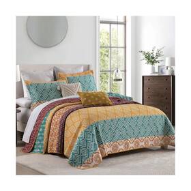 Kaloola 658358522233 Boho King Size Quilt 100% Cotton Bohemian Set Reversible