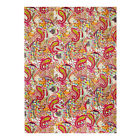 Kan-0015 Handmade Cotton Blanket Bed Cover Multi Color Paisley Printed Twin