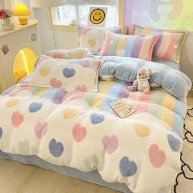 Dcs-3 Kasbluel Bedding Sets Twin Duvet Cover Rainbow Pink Aesthetic Comforter Ultra