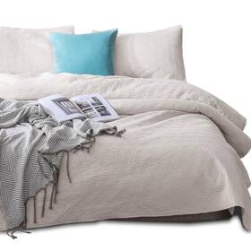 Kasentex 002128022508 Quilted Coverlet Set-pre Washed-luxury Microfiber Soft Warm Bedding-solid Col