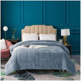 Kwx2025-gb-k Kasentex Super Ultra Soft Luxury Plush Sherpa Comforter Cozy Reversible Faux