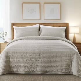 Kwx2424-bn-k Kasentex King Size Velvet Quilt Set 3 Pieces Ultra-soft Bedspread Coverlet With 2 Pil