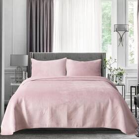 Kxw1808-lp-q Kasentex Plush Poly-velvet Lavish Design Quilt Set With Brushed Microfiber - Lux