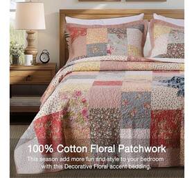 Kastentex Kwx1907-k Luxury Boho Quilt 100% Cotton Oversize Bedspread King 110x96 Inch Only