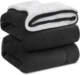 Sfbth9033 Kawahome Sherpa Fleece Throw Blanket For Bed - 50 X 60 Dark Grey