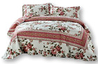 Kbj1627-q Dada Bedding Collection Cottage Bedspread Set Dusty Roses Reversible Quilted