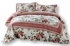 Kbj1627-t Dada Bedding Collection Cottage Bedspread Set Dusty Roses Reversible Quilted