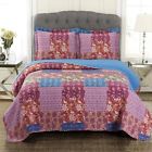Kenzy-coverlet Royal Tradition Chic Retro Oversized Microfiber Coverlet Quilt Set With