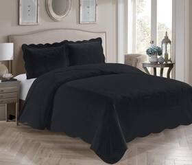 Kids Zone Home Collection 665752500842 Linen 3 Piece Over Size Embossed Solid Coverlet Bedspread New # Veronica