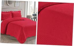 Kids Zone Home Linen 665752500859 Collection 3 Piece Over Size Embossed Solid Color Coverlet Bedspread New