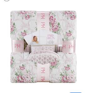 King 008889360277 Paris Hilton King/queen 3 Piece Pink Floral Quilt Set