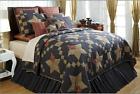King 120x1 Set Arlington Quilt Luxury 4pc Bedding 5 Point Navy Star