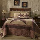 King Cal Bedding Star Landon 3pc Red Quilt Patchwork Khaki Set Luxury Shams