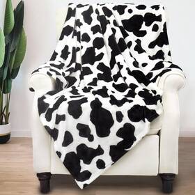 Cow-1 King Dare Cow Print Blanket Gift For Women Girls Kids 40x50 Inch Black And White