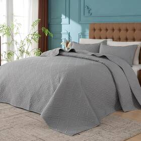 1900056-grey-5 Kingnex Oversized King Bedspreads 128x120 128 Inch X120 Grey