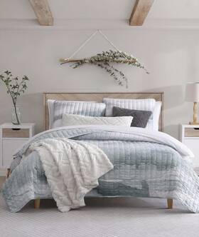 30039 Kookaburra Koolaburra By Ugg Tanami Sky Grey 3pc Quilt And Shams Set Full/queen Nip 180