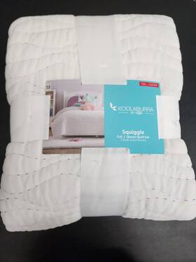 Koolaburra By Ugg 008889283309 Squiggle White/rainbow Stitching 3 Piece Full/queen Quilt Set