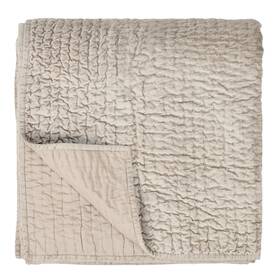 V160020 Kosas Home Dimitry 96x108 Rayon Velvet And Cotton Sateen King Quilt In Beige