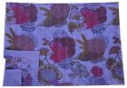Kq-102 Handmade Kantha Quilt Decorative Queen Size Bedspread Fruit Multi Printed