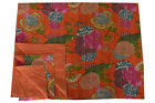 Kq-105 Handmade Indian Fruit Print Queen Size Ralli Kantha Quilt Bedspread