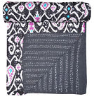 Kqbs00127 Handmade Paisley Print Kantha Quilt Gudri Reversible Throw Ralli Queen