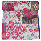 Kqbs00140 Handmade Multi Patchwork Kantha Quilt Queen Size Bedspread Gudari