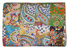 Kqbs0134 Handmade Indian Kantha Stitch Vintage Patchwork Bed Cover Blanket King