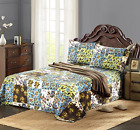 Kst1504-full Tache Home Fashion Pc Cotton Floral Blue Mystical Set