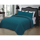 Ktuqbsc1985781 Unbranded King Size Turquoise Cotton Quilted Bedspread With Shams