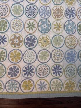 280907 L.l. Bean Ll Blooming Circles Quilt Full/queen Pastels Cottagecore Floral Vintage
