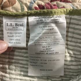 289097 L.l. Bean Full/queen Multicolor Patchwork Quilt 100% Cotton 85x95 Inch Quilted