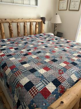 Oaly6 L.l. Bean Full/queen Quilt Patriotic Reversible 100% Cotton Machine Washable