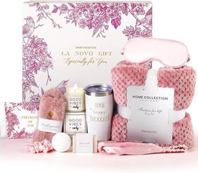 La01-p La Novo Birthday Gift Basket For Women Pink Self Care Get Well Soon Gifts