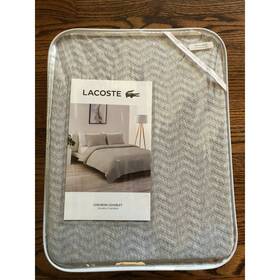 Lacoste 734737475113 Home Cotton Chevron Coverlet Twin Heather Grey 255 Nwt
