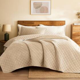Lagraty 711181750898 Lftagraty Velvet Quilt King Size 3-piece Reversible Luxury Bedding Comfor